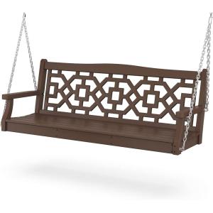 Martha Stewart by POLYWOOD® Chinoiserie 60” Swing in Mahogany(Mahogany)
