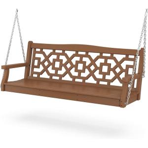 Martha Stewart by POLYWOOD® Chinoiserie 60” Swing in Mahogany(Teak)