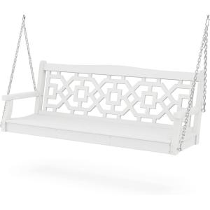 Martha Stewart by POLYWOOD® Chinoiserie 60” Swing in Mahogany(White)
