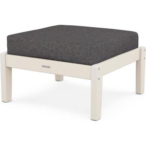 Martha Stewart by POLYWOOD® Chinoiserie Deep Seating Ottoman (Mahogany/Spiced Burlap)(Sand / Ash Charcoal)