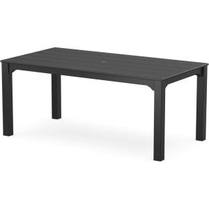 Martha Stewart by POLYWOOD® Chinoiserie Parsons 38″ x 72″ Dining Table in Slate Grey(Black)