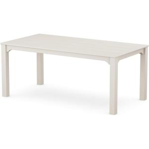 Martha Stewart by POLYWOOD® Chinoiserie Parsons 38″ x 72″ Dining Table in Slate Grey(Sand)