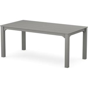 Martha Stewart by POLYWOOD® Chinoiserie Parsons 38″ x 72″ Dining Table in Slate Grey(Slate Grey)