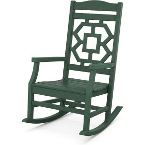 Martha Stewart by POLYWOOD® Chinoiserie Rocking Chair in Sand(Green)