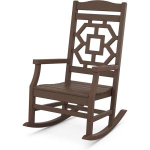 Martha Stewart by POLYWOOD® Chinoiserie Rocking Chair in Sand(Mahogany)