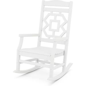 Martha Stewart by POLYWOOD® Chinoiserie Rocking Chair in Sand(White)