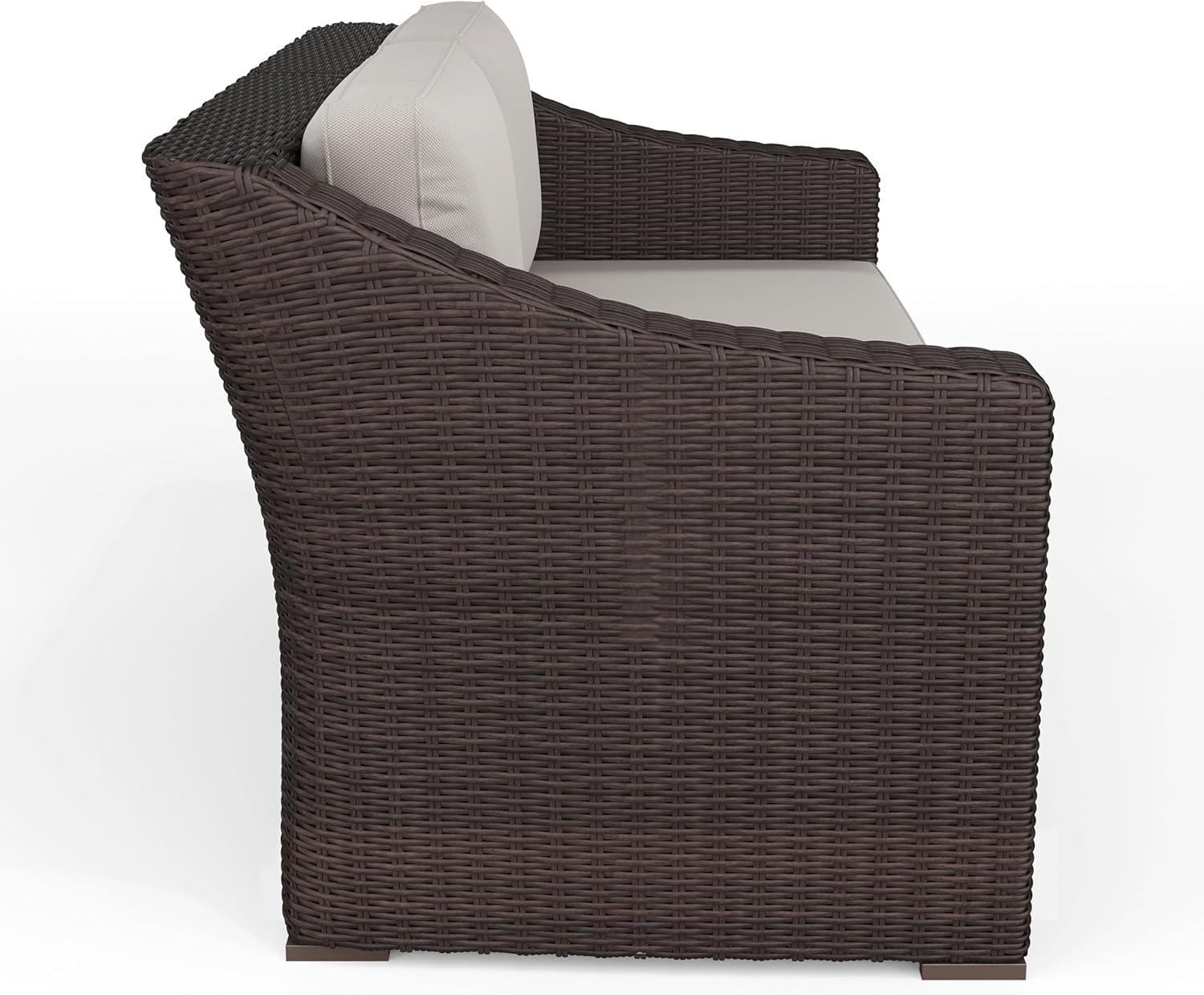 image:imageMartha Stewart Bedford IndoorOutdoor Modular Patio Sectional Sofa for 6 with Rattan Wicker Finish in Brown with Tan AllWeather CushionsTan CushionsBrown Frame