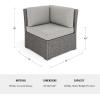Martha Stewart Bedford Indoor-Outdoor Modular Patio Sectional Sofa Center Seat with Rattan Wicker Finish in Brown with Tan All-Weather Cushions(Gray Cushions/Gray Frame)