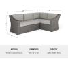 Martha Stewart Bedford Indoor-Outdoor Modular Patio Sectional Sofa for 4 with Rattan Wicker Finish in Brown with Tan All-Weather Cushions(Gray Cushions/Gray Frame)