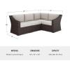 Martha Stewart Bedford Indoor-Outdoor Modular Patio Sectional Sofa for 4 with Rattan Wicker Finish in Brown with Tan All-Weather Cushions(Tan Cushions/Brown Frame)
