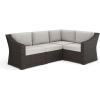 Martha Stewart Bedford Indoor-Outdoor Modular Patio Sectional Sofa for 4 with Rattan Wicker Finish in Brown with Tan All-Weather Cushions(Tan Cushions/Brown Frame)