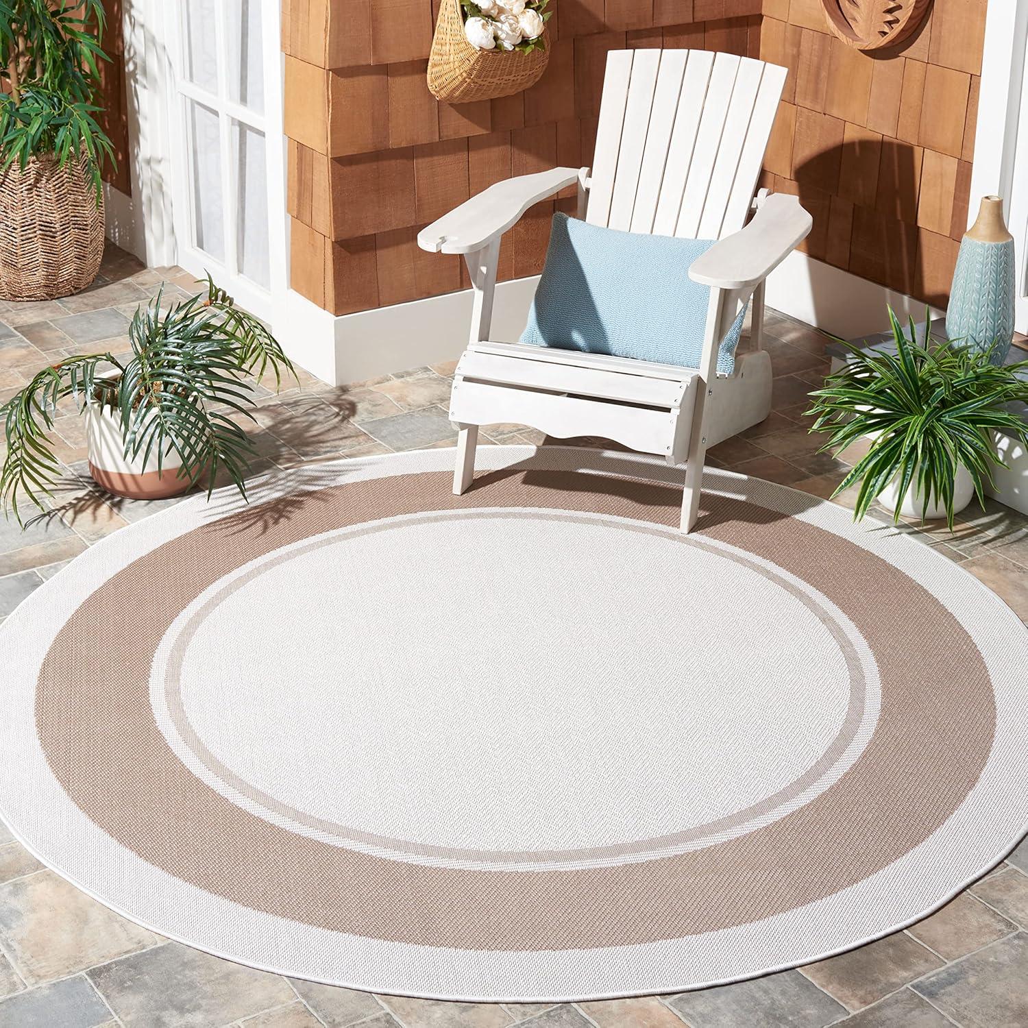 image:imageMartha Stewart x SAFAVIEH Outdoor Area Rug Collection 8 x 10 Ivory amp Beige Weather Resistant amp Washable Ideal for Patio Backyard Mudroom Deck Dining Space MSRO317BIvoryBeige