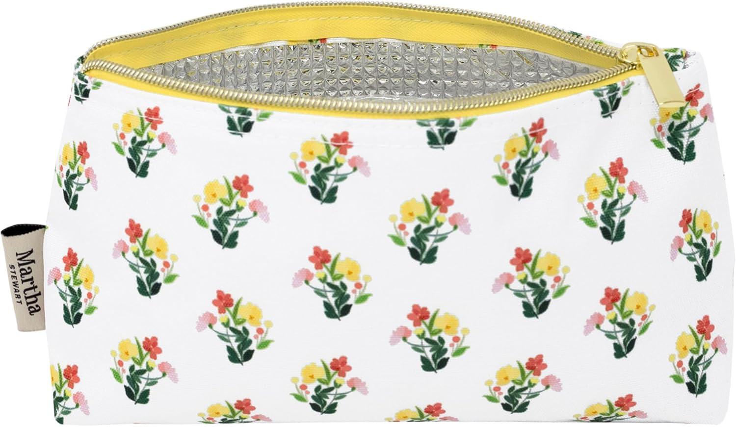 image:imageMartha Stewart Floral Insulated Snack Bag Keeper Set of 2 with Zipper Reusable Thermal Sandwich Bag Holder for Lunch Durable Stylish Lunch Bag Accessory Floral
