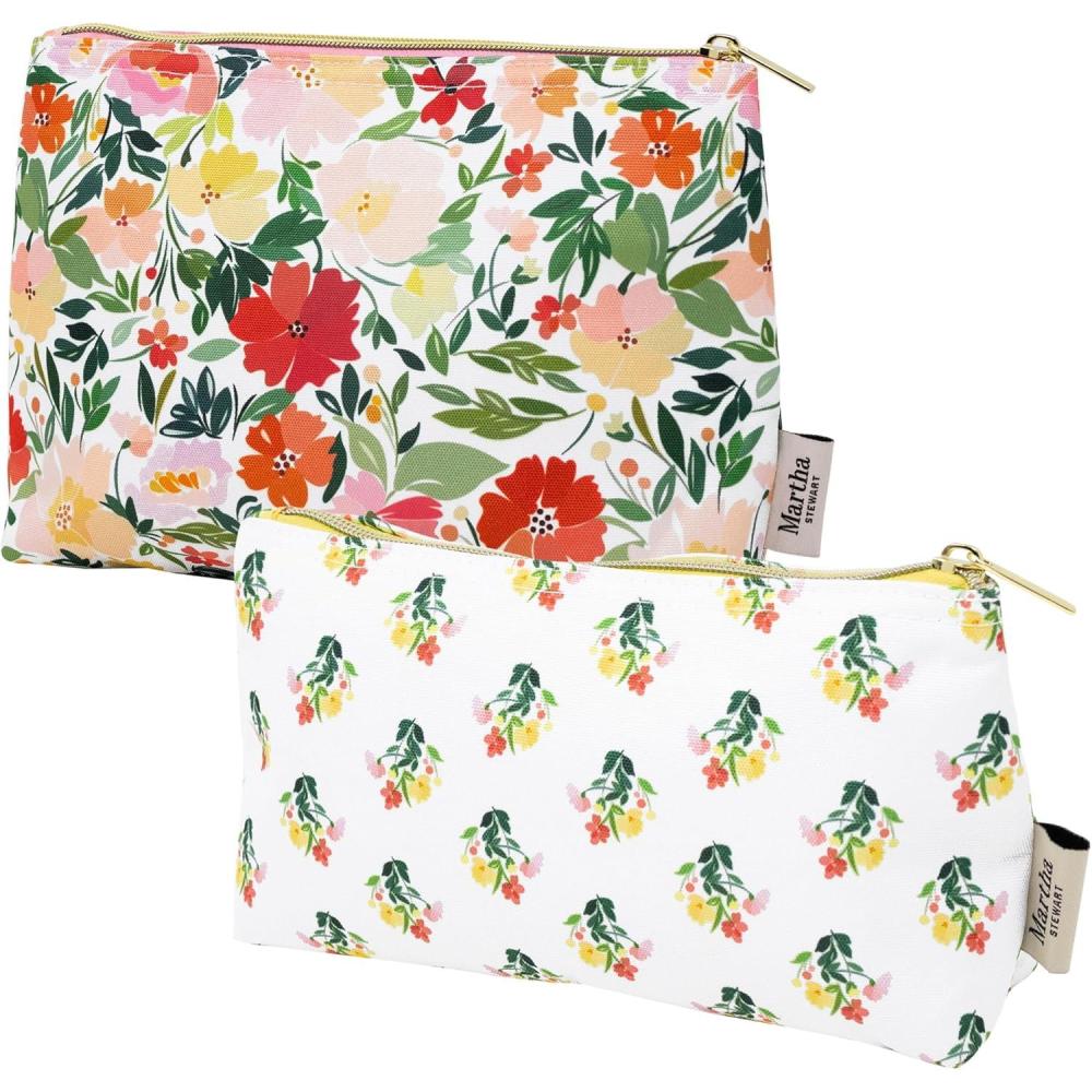 image:imageMartha Stewart Floral Insulated Snack Bag Keeper Set of 2 with Zipper Reusable Thermal Sandwich Bag Holder for Lunch Durable Stylish Lunch Bag Accessory Floral