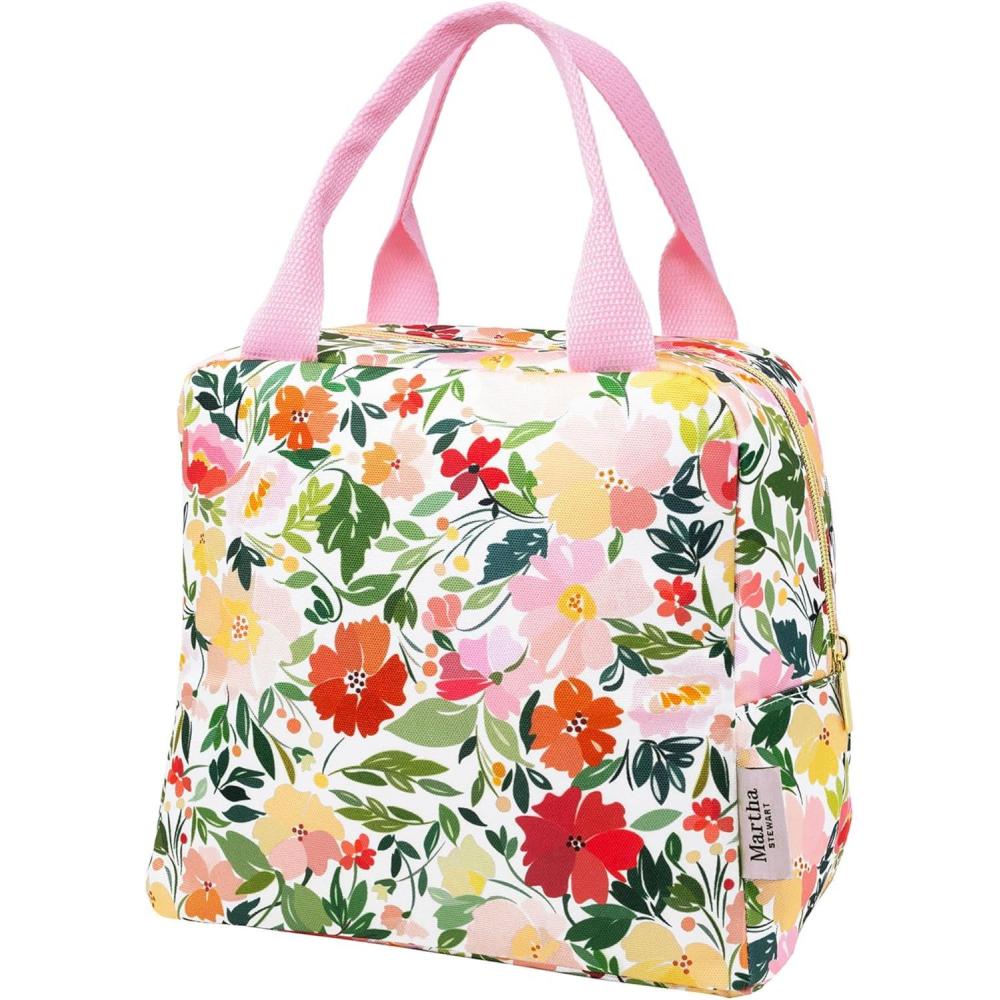 image:imageMartha Stewart Insulated Lunch Box for Women Spacious Lunch Tote 11 x 65 x 135 Comfortable Carrying Straps amp Storage Pocket FloralFloral
