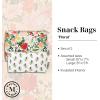Martha Stewart Floral Insulated Snack Bag Keeper Set of 2 with Zipper, Reusable Thermal Sandwich Bag Holder for Lunch, Durable, Stylish Lunch Bag Accessory (Floral)