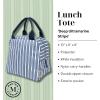 Martha Stewart Insulated Lunch Box for Women, Spacious Lunch Tote, 11″ x 6.5″ x 13.5″, Comfortable Carrying Straps & Storage Pocket (Floral)(Deep Ultramarine Stripe)