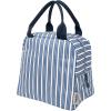 Martha Stewart Insulated Lunch Box for Women, Spacious Lunch Tote, 11″ x 6.5″ x 13.5″, Comfortable Carrying Straps & Storage Pocket (Floral)(Deep Ultramarine Stripe)