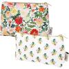 Martha Stewart Floral Insulated Snack Bag Keeper Set of 2 with Zipper, Reusable Thermal Sandwich Bag Holder for Lunch, Durable, Stylish Lunch Bag Accessory (Floral)