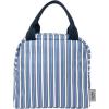 Martha Stewart Insulated Lunch Box for Women, Spacious Lunch Tote, 11″ x 6.5″ x 13.5″, Comfortable Carrying Straps & Storage Pocket (Floral)(Deep Ultramarine Stripe)