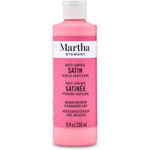 Martha Stewart, Craft Paint, Rock Candy, 8 fl oz Premium Satin Finish Paint, Perfect For Easy To Apply DIY Arts And Crafts, 68700(Camellia Pink)