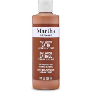 Martha Stewart, Craft Paint, Rock Candy, 8 fl oz Premium Satin Finish Paint, Perfect For Easy To Apply DIY Arts And Crafts, 68700(Chestnut Brown)