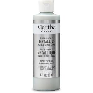 Martha Stewart, Craft Paint, Rock Candy, 8 fl oz Premium Satin Finish Paint, Perfect For Easy To Apply DIY Arts And Crafts, 68700(Sterling)
