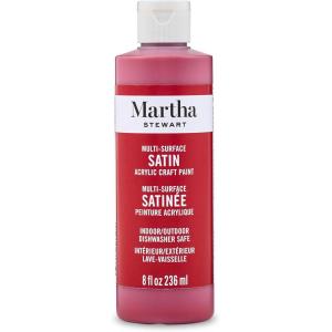 Martha Stewart, Craft Paint, Rock Candy, 8 fl oz Premium Satin Finish Paint, Perfect For Easy To Apply DIY Arts And Crafts, 68700(Tartan Red)