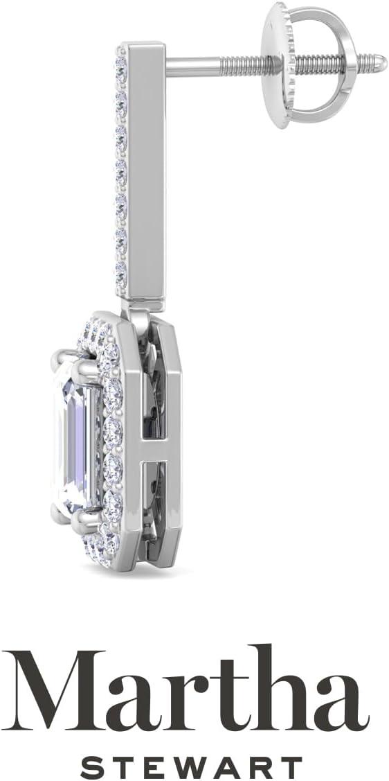 image:imageMartha Stewart 2 12 Carat Lab Grown Diamond Drop Earrings In Sterling SilverEmerald