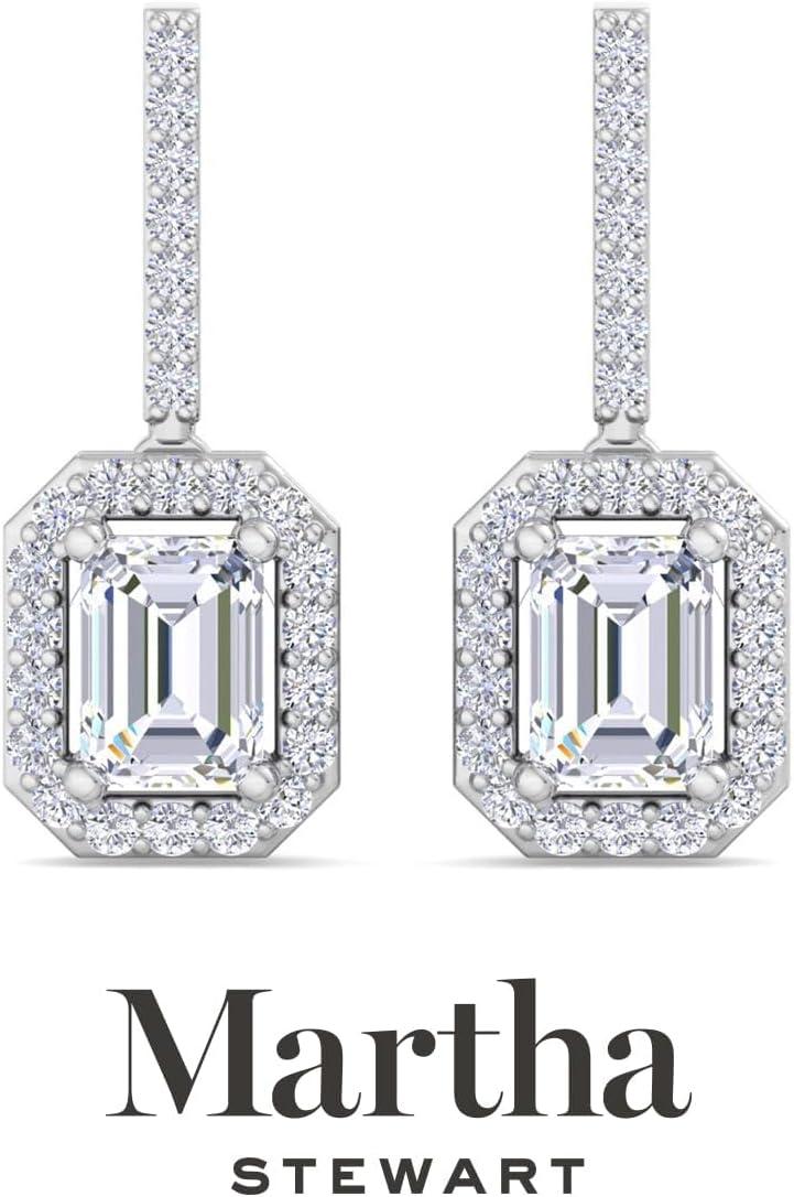 image:imageMartha Stewart 2 12 Carat Lab Grown Diamond Drop Earrings In Sterling SilverEmerald