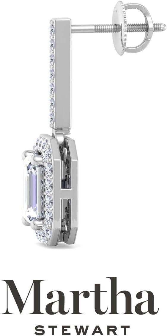 image:imageMartha Stewart 2 12 Carat Lab Grown Diamond Drop Earrings In Sterling SilverEmerald