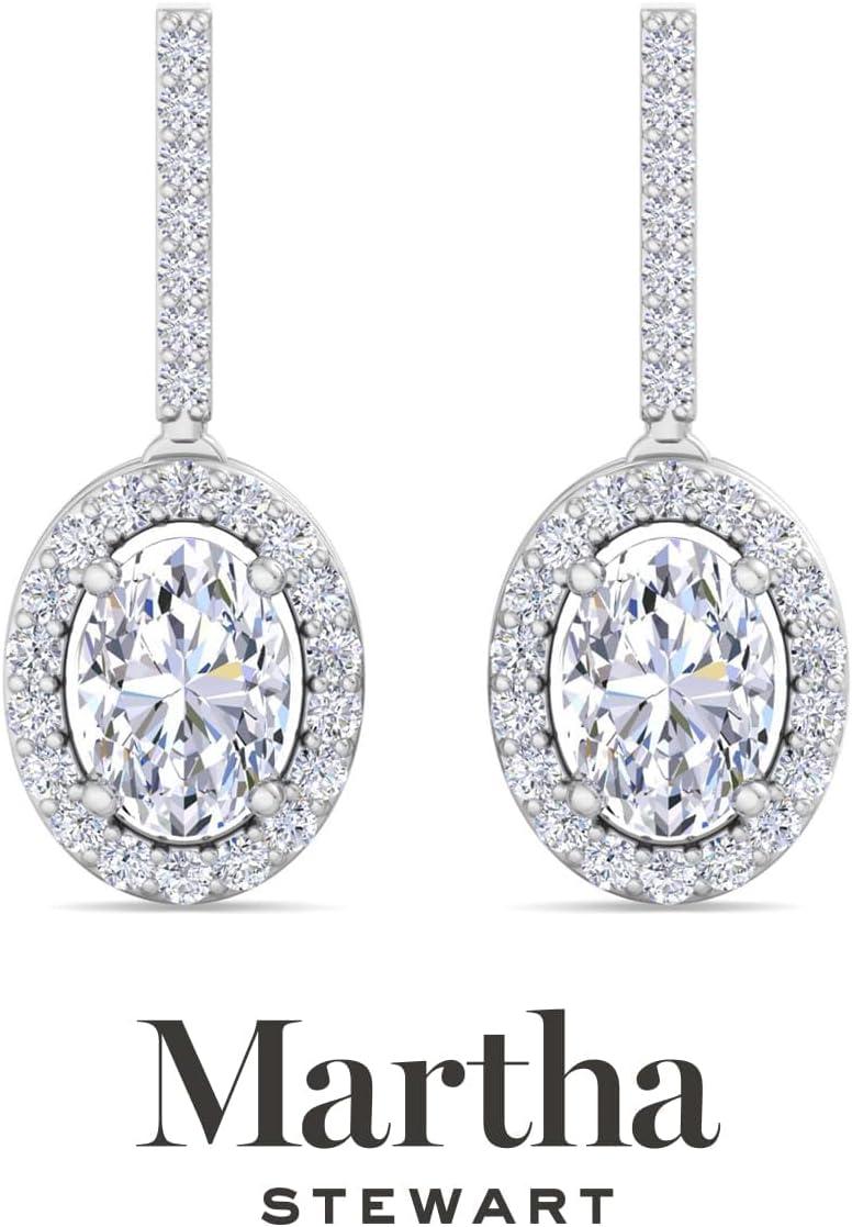 image:imageMartha Stewart 2 12 Carat Lab Grown Diamond Drop Earrings In Sterling SilverOval