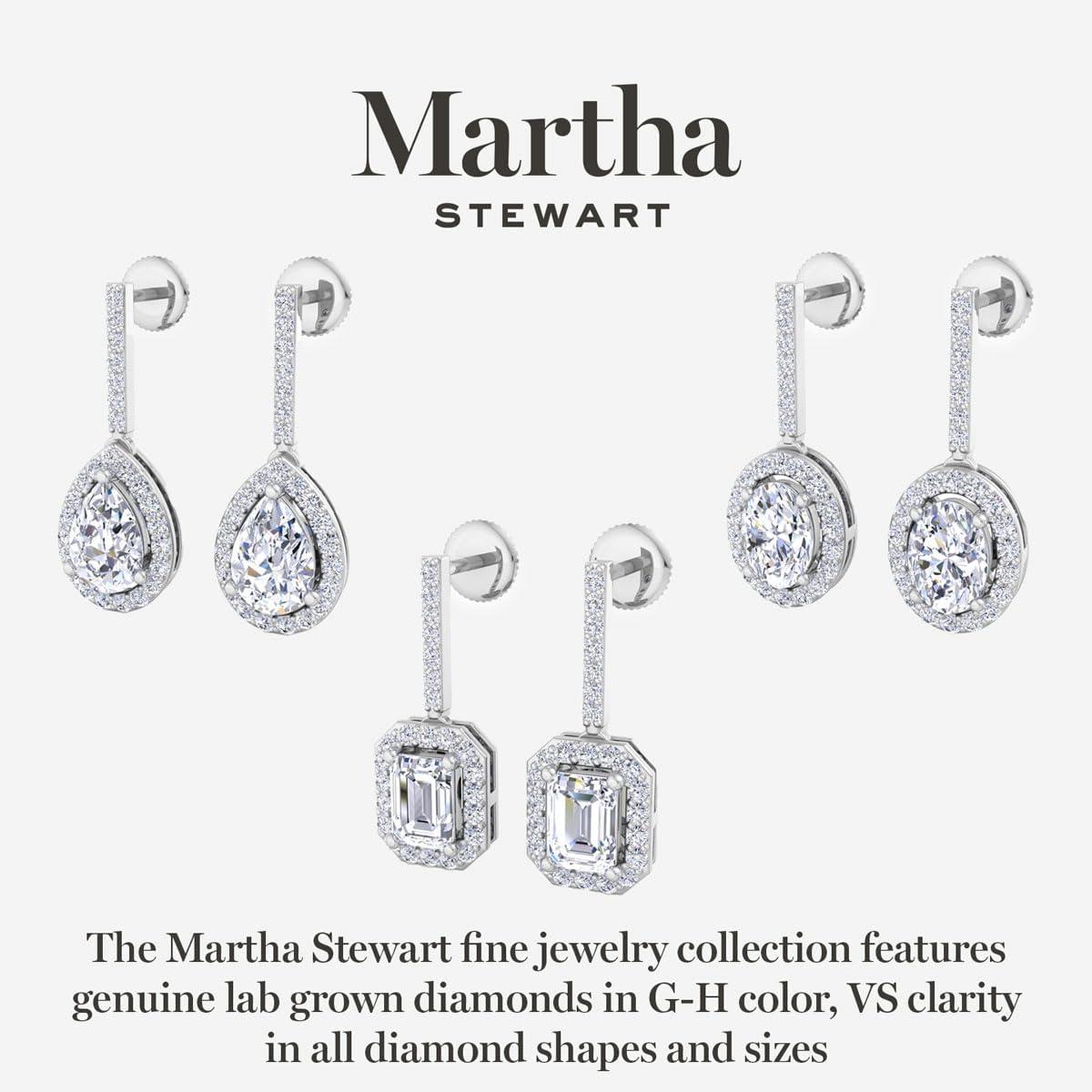 image:imageMartha Stewart 2 12 Carat Lab Grown Diamond Drop Earrings In Sterling SilverOval