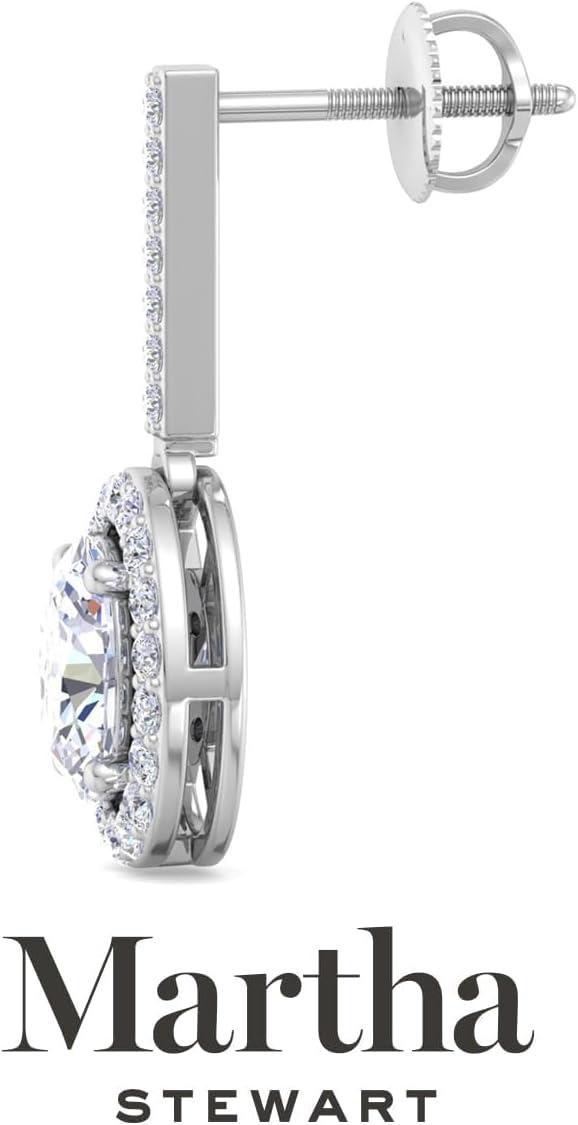 image:imageMartha Stewart 2 12 Carat Lab Grown Diamond Drop Earrings In Sterling SilverOval