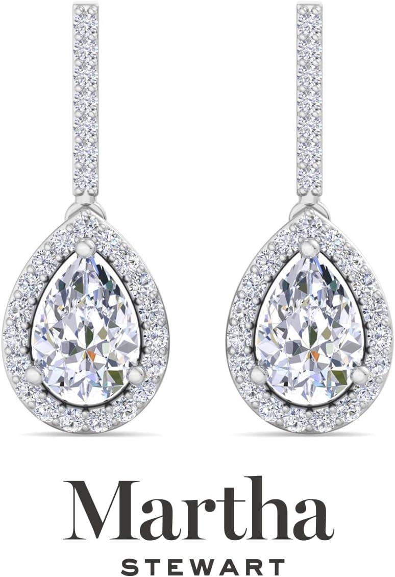 image:imageMartha Stewart 2 12 Carat Lab Grown Diamond Drop Earrings In Sterling SilverPear