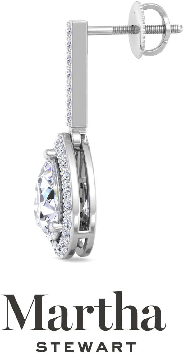 image:imageMartha Stewart 2 12 Carat Lab Grown Diamond Drop Earrings In Sterling SilverPear