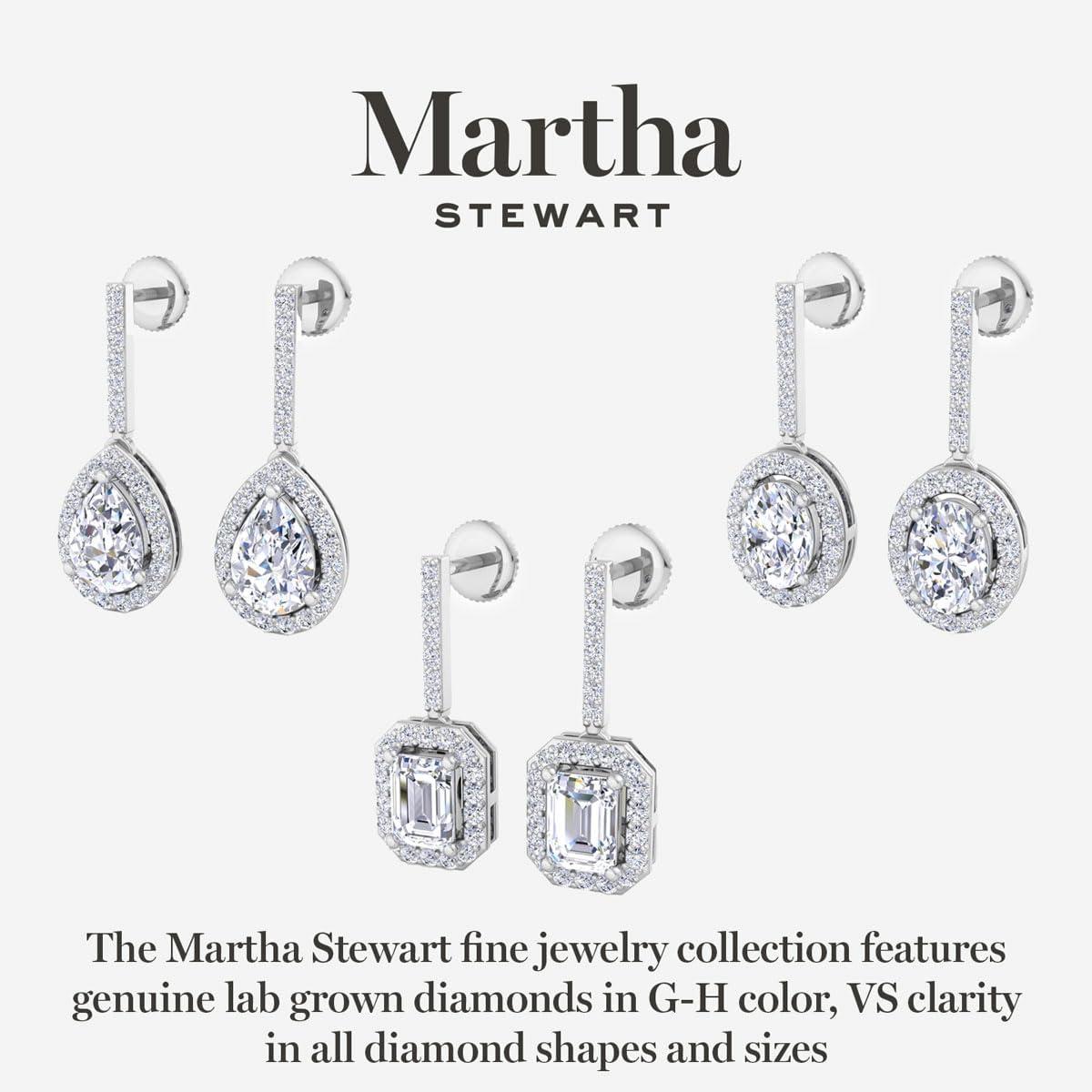 image:imageMartha Stewart 2 12 Carat Lab Grown Diamond Drop Earrings In Sterling SilverPear