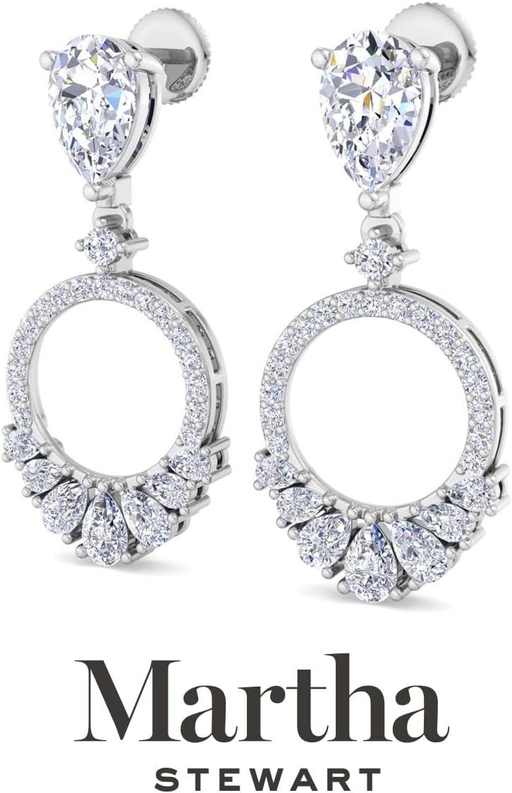 image:imageMartha Stewart 3 Carat Pear Shape Lab Grown Diamond Drop Earrings In Sterling Silver