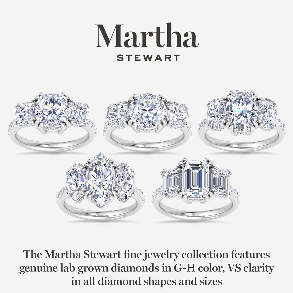 image:imageMartha Stewart 5 12 Carat Marquise Shape Lab Grown Diamond Three Stone Plus Engagement Ring In Sterling Silver