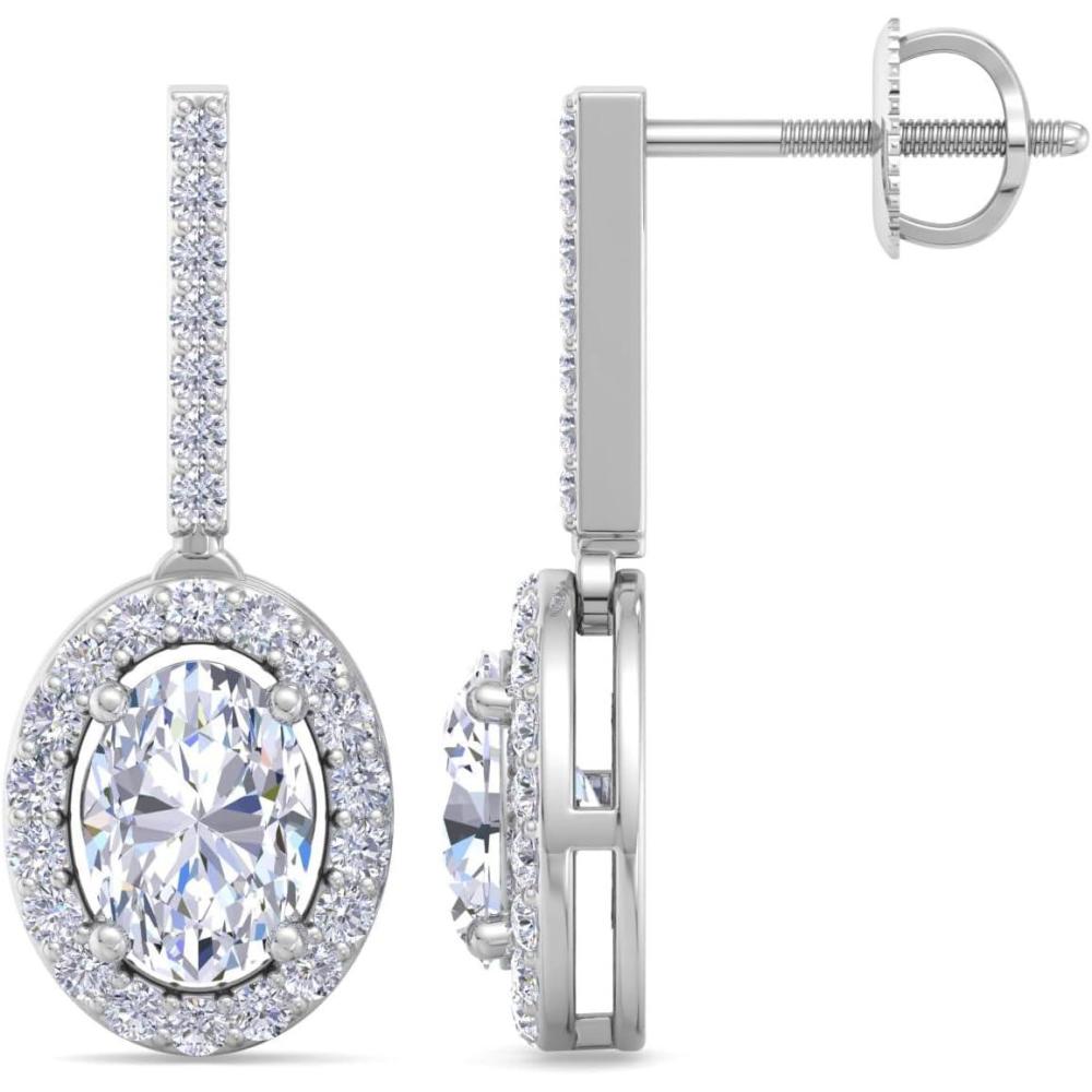 image:imageMartha Stewart 2 12 Carat Lab Grown Diamond Drop Earrings In Sterling SilverOval