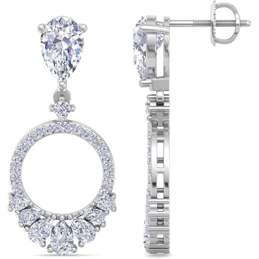 image:imageMartha Stewart 3 Carat Pear Shape Lab Grown Diamond Drop Earrings In Sterling Silver