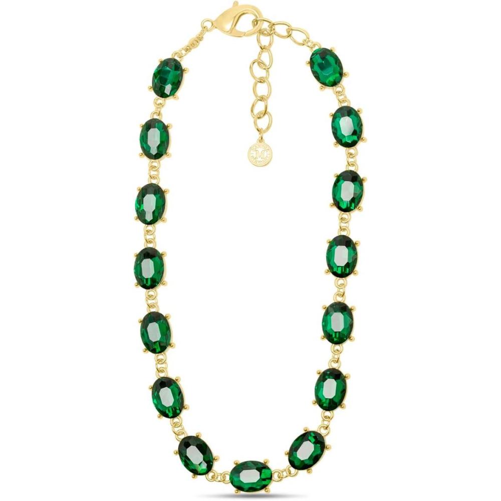 image:imageMartha Stewart Oval Crystal Statement NecklaceGreen
