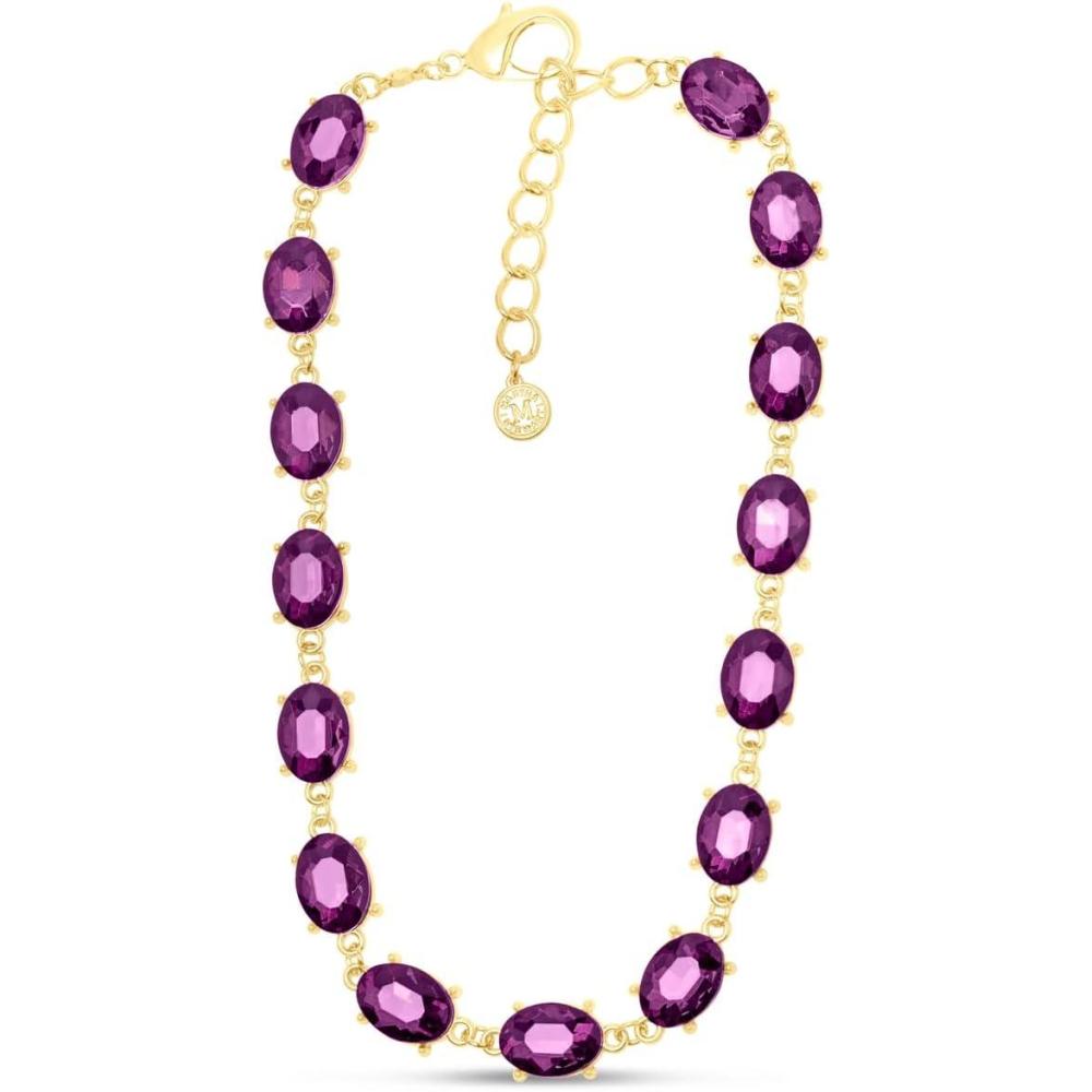 image:imageMartha Stewart Oval Crystal Statement NecklacePurple