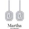 Martha Stewart 2 1/2 Carat Lab Grown Diamond Drop Earrings In Sterling Silver(Emerald)
