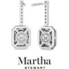 Martha Stewart 2 1/2 Carat Lab Grown Diamond Drop Earrings In Sterling Silver(Emerald)