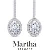 Martha Stewart 2 1/2 Carat Lab Grown Diamond Drop Earrings In Sterling Silver(Oval)