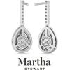 Martha Stewart 2 1/2 Carat Lab Grown Diamond Drop Earrings In Sterling Silver(Pear)