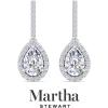 Martha Stewart 2 1/2 Carat Lab Grown Diamond Drop Earrings In Sterling Silver(Pear)