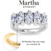 Martha Stewart 3 Carat Marquise Shape Lab Grown Diamond Five Stone Engagement Ring In Sterling Silver