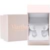 Martha Stewart 3 Carat Pear Shape Lab Grown Diamond Drop Earrings In Sterling Silver
